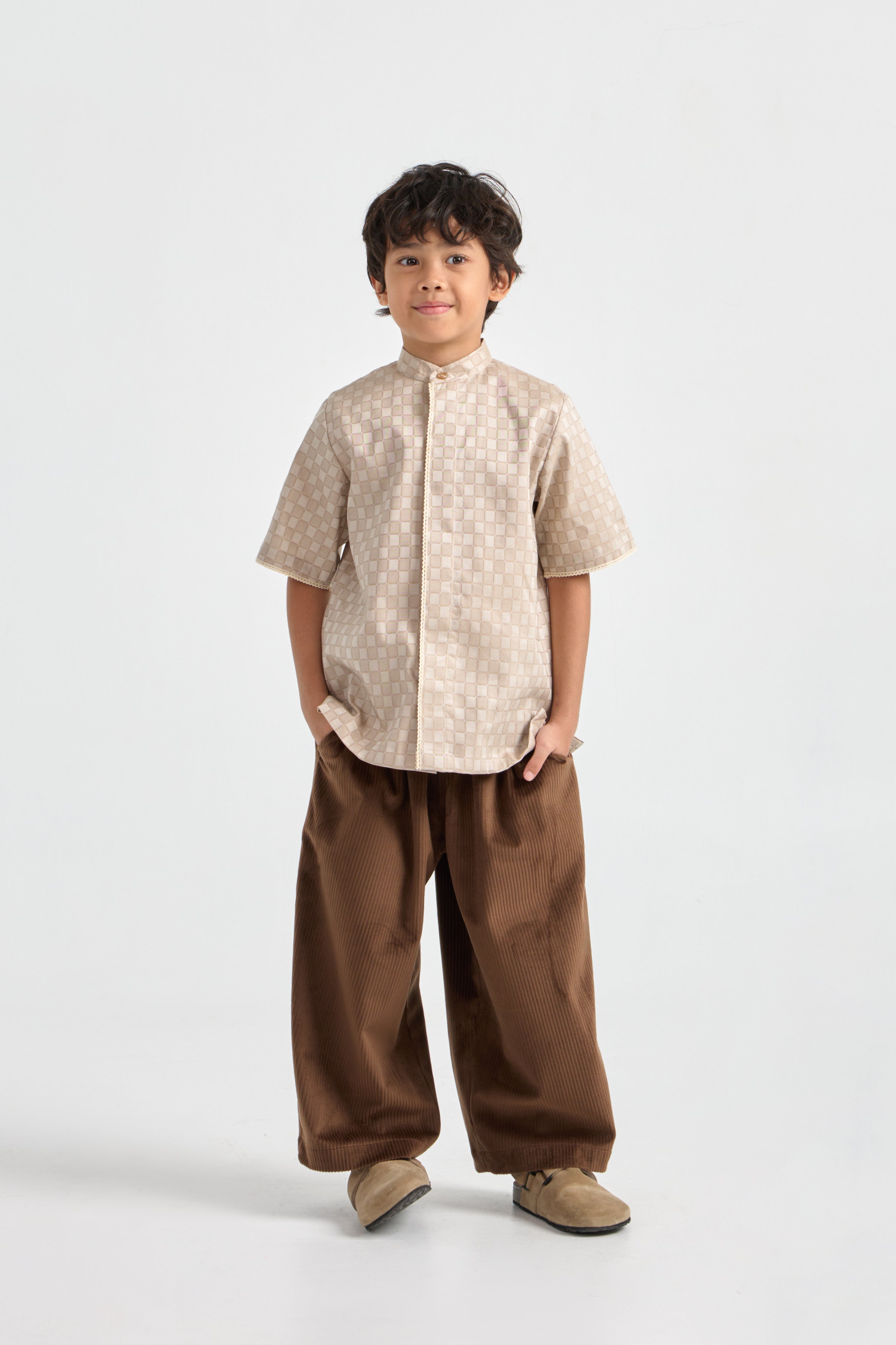 ELXI BAGGY PANTS DARK BROWN