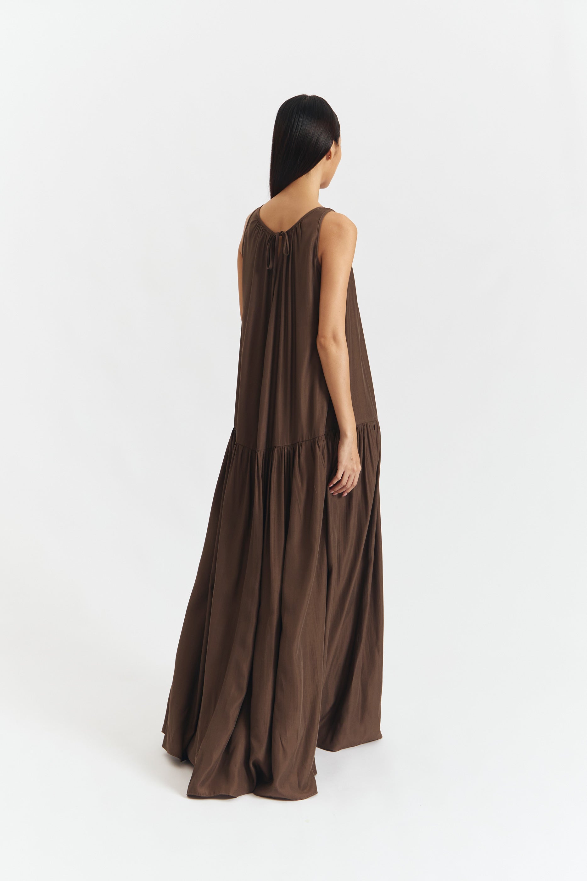 PLIO DRESS DARK BROWN