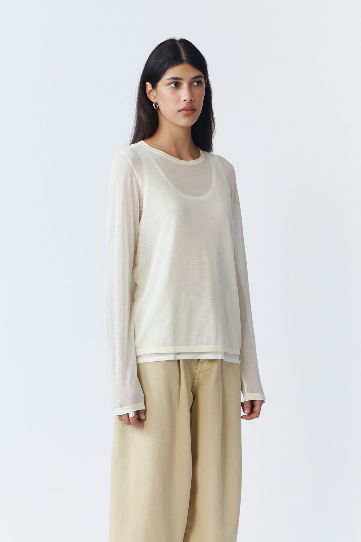 KOU KNIT TOP BONE